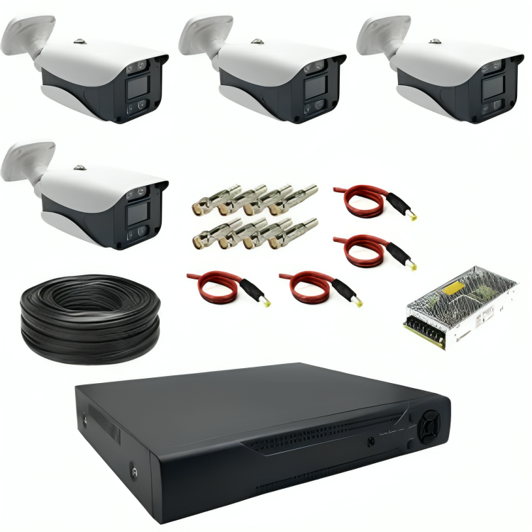 پکیج ۴ دوربین مداربسته فول اچ دی هوشمند ۴۵۲۲ با دید در شب